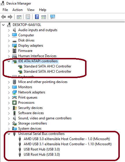 standard sata ahci controller driver outdated